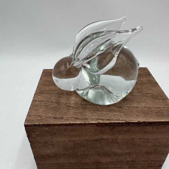 Art Glass, possibly Crystal, Rabbit Paperweight. No damages, polished bottom sig - Picture 2 of 7